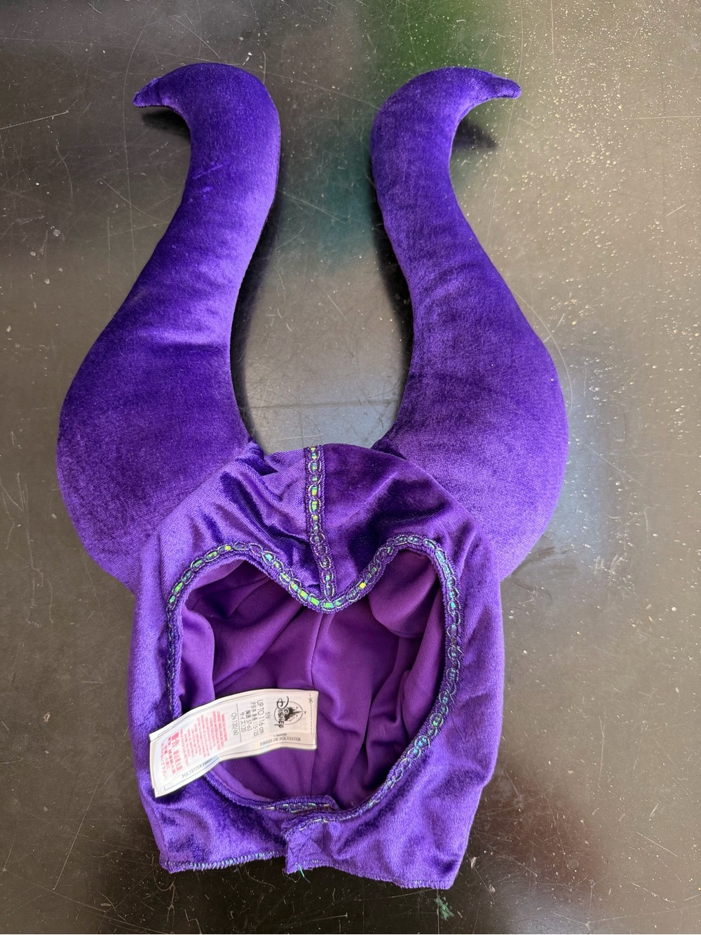 Disney Maleficent dress & horns velvet Halloween costume set kids 5/6 - Picture 4 of 10
